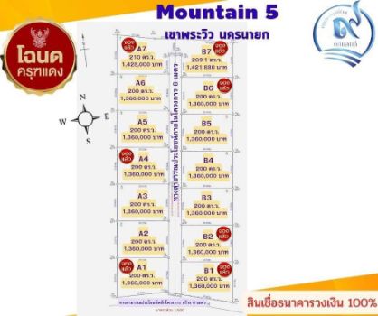 ขาย ที่ดิน วิวเขา โฉนดครุฑแดงพร้อมโอนเขาพระ 200 ตร.วา เหมาะสำหรับทำบ้านพัก ทำสวนเกษตร ทำพูลวิลล่า รูปที่ 1