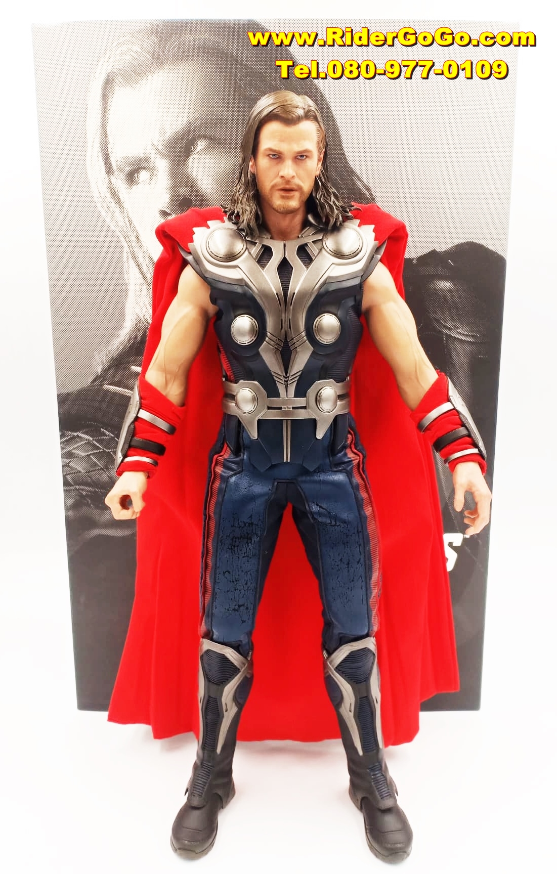 HOT TOYS THOR AVENGERS โมเดลธอร์ บุตรของโอดิน ภาคอเวนเจอร์ส สภาพดีสวยราคาถูกสุด ของแท้ รูปที่ 3