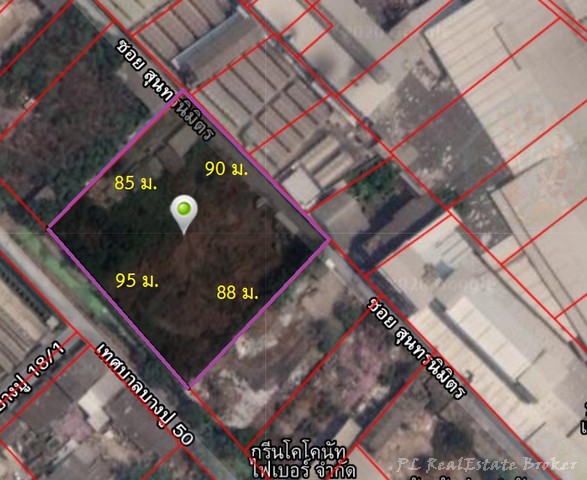 ขายที่ดิน 5 ไร่ ผังสีม่วง เทศบาลบางปู18  เหมาะสร้างโกดัง โรงงาน ใกล้ BTS เคหะสมุทรปราการ   รูปที่ 1