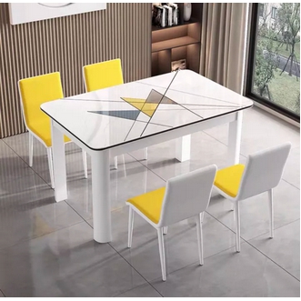 ชุดโต๊ะไม้พร้อมเก้าอี้ ชุดโต๊ะอาหารพร้อมเก้าอี้ 4 ที่นั่ง โต๊ะ โต๊ะกินข้าว โต๊ะกลาง ชุดโต๊ะกินข้าว โต๊ะกินข้าว โต๊ะอาหาร Dining Table Set with 4 รูปที่ 1