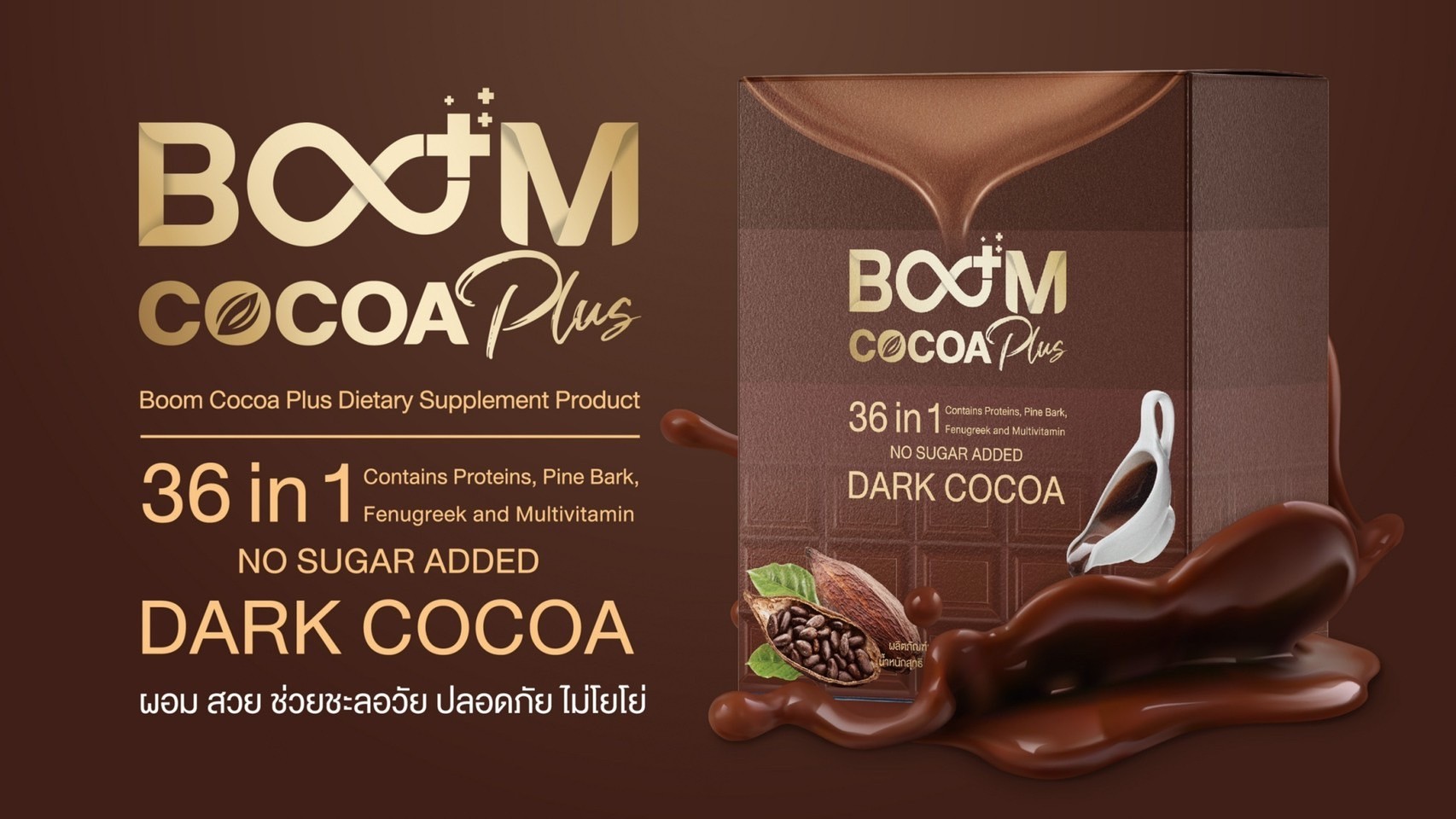 Boom Cocoa plus โกโก้เพื่อสุขภาพ  รูปที่ 1
