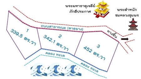 ขาย ที่ดิน โฉนดครุฑแดง น้ำ ไฟพร้อมติดทะเล บางสะพาน 339.5 ตร.วา ใกล้แหล่งท่องเที่ยว รูปที่ 1