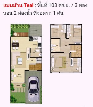 ขาย ทาวน์โฮม ดีไซน์ทันสมัย3ห้องนอนพฤกษาทาวน์เน๊กซ์ ปิ่นเกล้าสาย4 103 ตรม. 16 ตร.วา รูปที่ 10