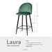 รูปย่อ โปรสุดคุ้ม❗️ ซื้อ 3 แถม 1 เก้าอี้บาร์UDC8054 รุ่น Laura สีเทา เขียวมิ้น เก้าอี้สตูลบาร์ เก้าอี้กำมะหยี่ ขาเหล็ก เก้าอี้ทรงสูง นั่งสบาย Bar chair รูปที่3