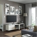 รูปย่อ TV stand  TV bench storage cabinet wall mounted. 3 doors and shelves. L. 180 cm. Pushopener door opening. Max load top panel 50 kg.  Wood  White รูปที่2