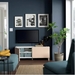 รูปย่อ TV cabinet  storage unit 120x42x48 cm. 2 doors and shelves  Max TV weight 50 kg.  Wood  White birch veneer รูปที่2
