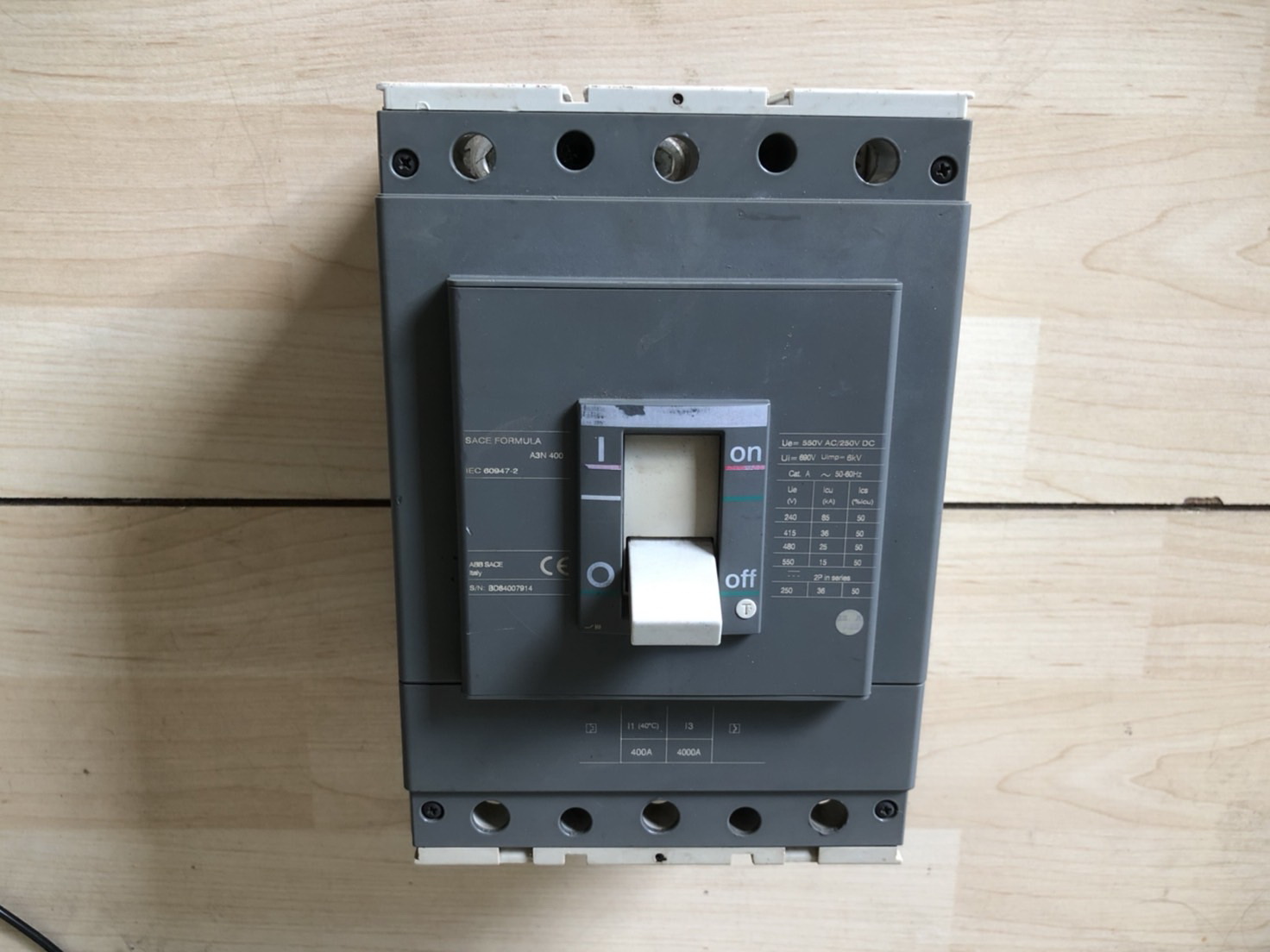 ขาย Main Breaker 3phase  ABB SACE Formula A3N 400 เมนเบรกเกอร์ เอบีบี 400A แอมป์ มือสอง รูปที่ 5
