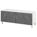 รูปย่อ TV cabinet  storage unit 120x42x48 cm. 2 doors and shelves  Max TV weight 50 kg.  Wood  White  black รูปที่3