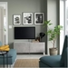 รูปย่อ TV cabinet  storage unit 120x42x48 cm. 2 doors and shelves  Max TV weight 50 kg.  Wood  White light grey รูปที่1