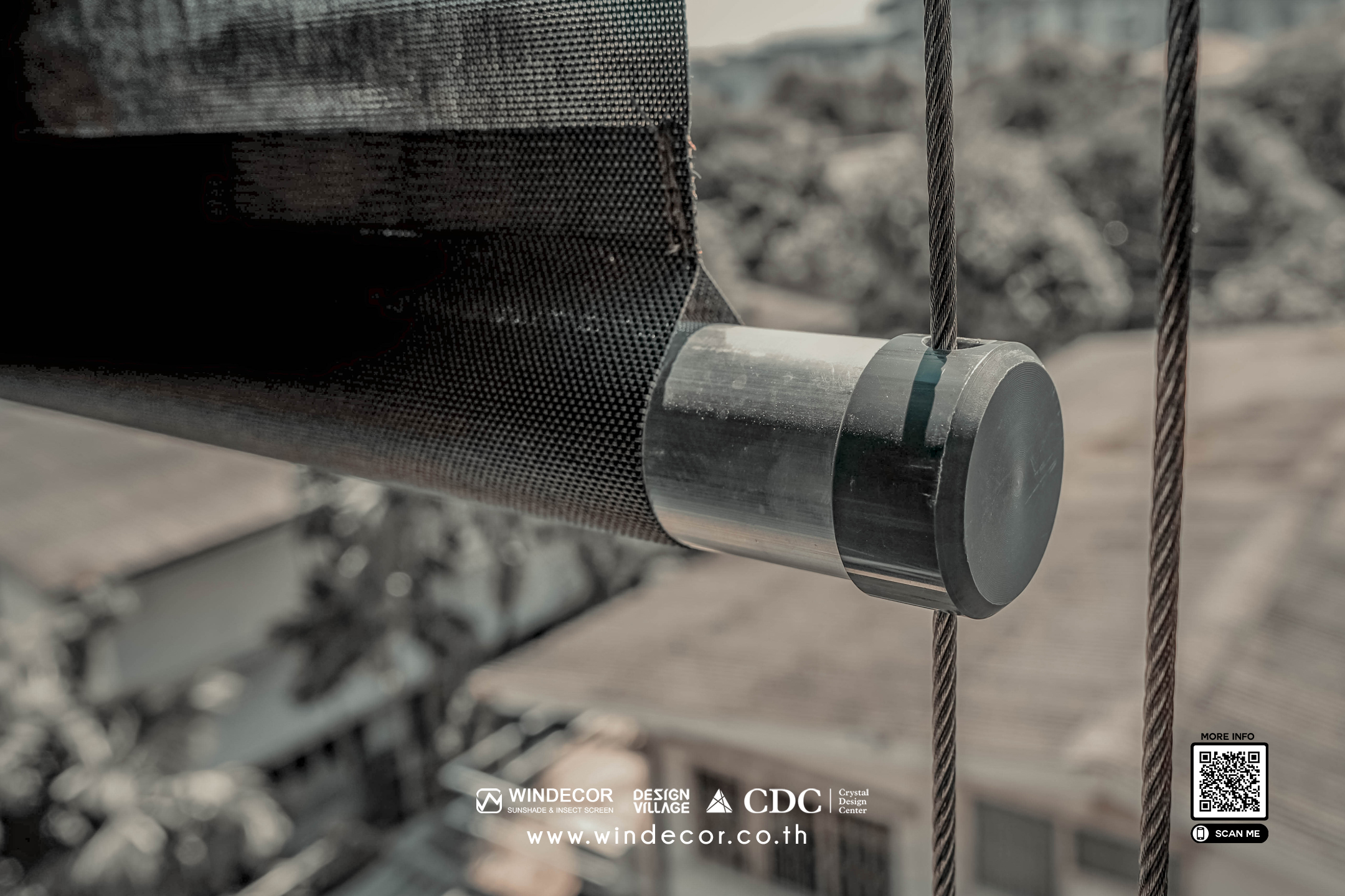ม่านม้วนภายนอก Outdoor Blinds  ม่านม้วนแนวดิ่ง และ ม่านม้วนอัตโนมัติ รูปที่ 3