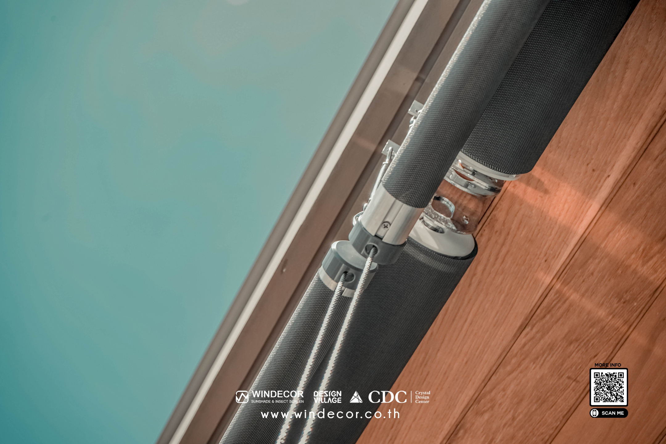 ม่านม้วนภายนอก Outdoor Blinds  ม่านม้วนแนวดิ่ง และ ม่านม้วนอัตโนมัติ รูปที่ 4
