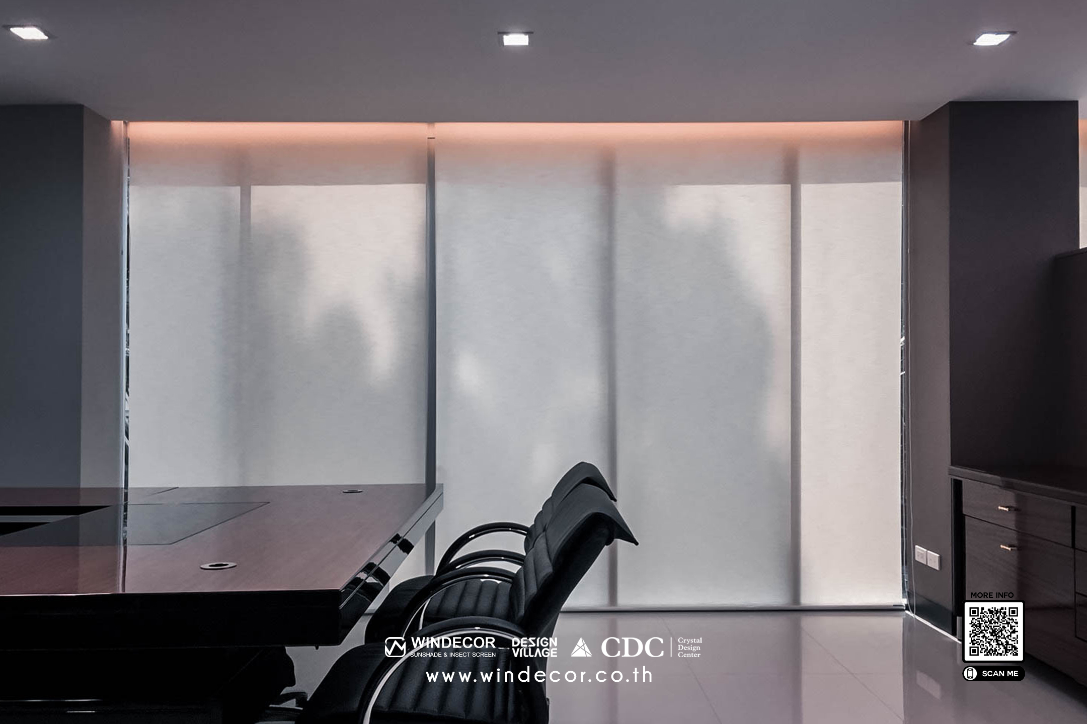 ม่านม้วน & มู่ลี่กรองแสง Roller Blinds และ ทึบแสง Blackout , Sunscreen เป็นผ้ามีลักษณะการทอแน่น มีชั้นเคลือบผ้าให้หนา  รูปที่ 5