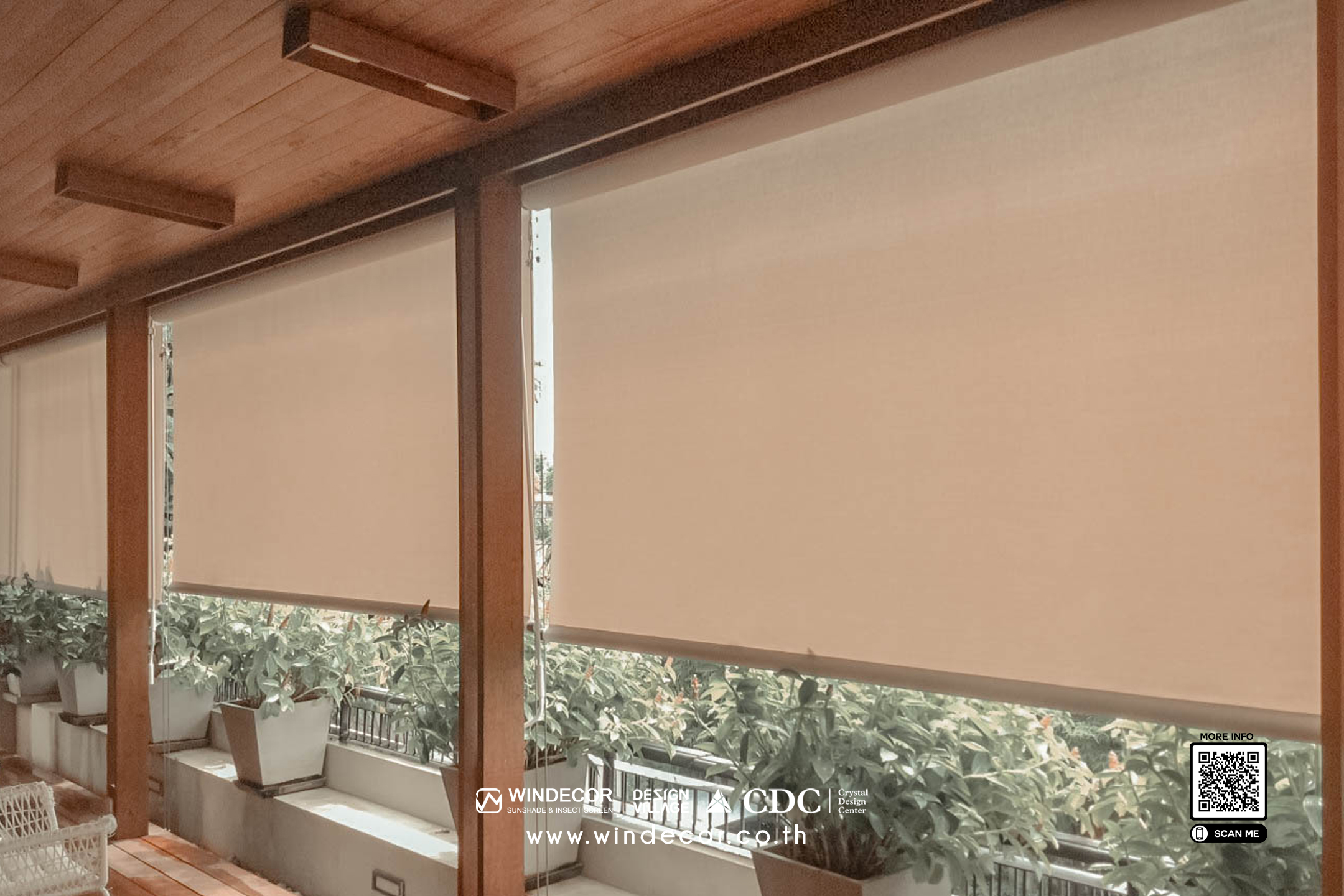 ม่านม้วนภายนอก Outdoor Blinds  ม่านม้วนแนวดิ่ง และ ม่านม้วนอัตโนมัติ รูปที่ 5