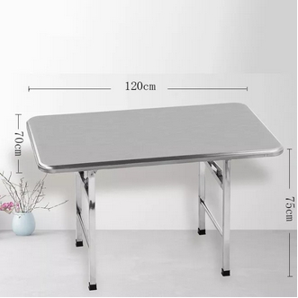 โต๊ะ Dining Table โต๊ะทานอาหารสแตนเลส ขาพับได้ ไม่เป็นสนิท พร้อมส่ง รูปที่ 1