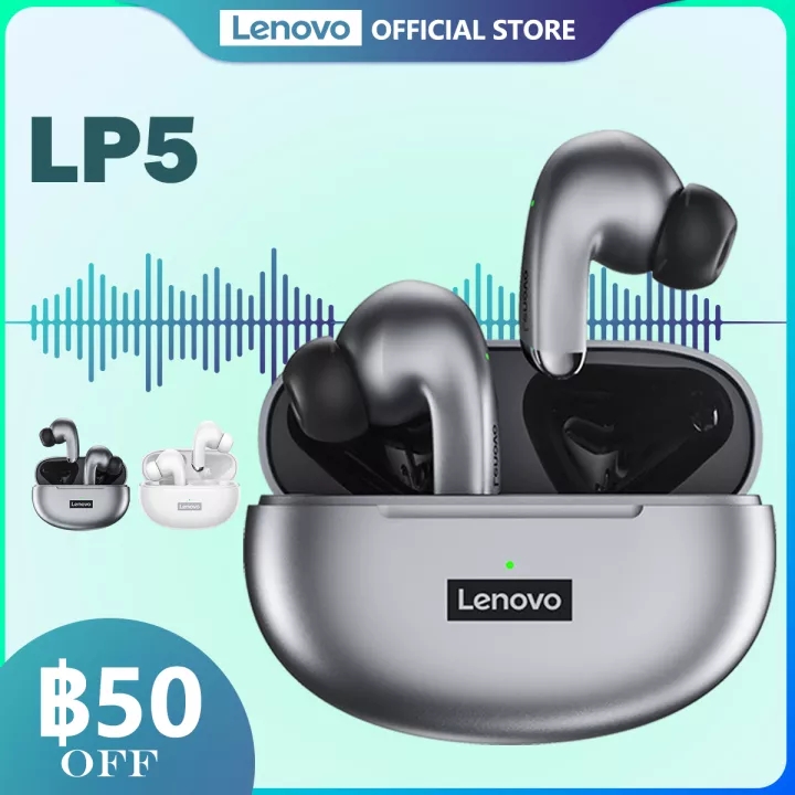 Lenovo LP5 หูฟังไร้สายบลูทูธ TWS ตัดเสียงรบกวนควบคุมการสัมผัสตัดเสียงต่ํา หูฟังไร้สาย bluetooth 5.0 หูฟังบลูทูธมีไมค์ หูฟังไร้สาย รูปที่ 1