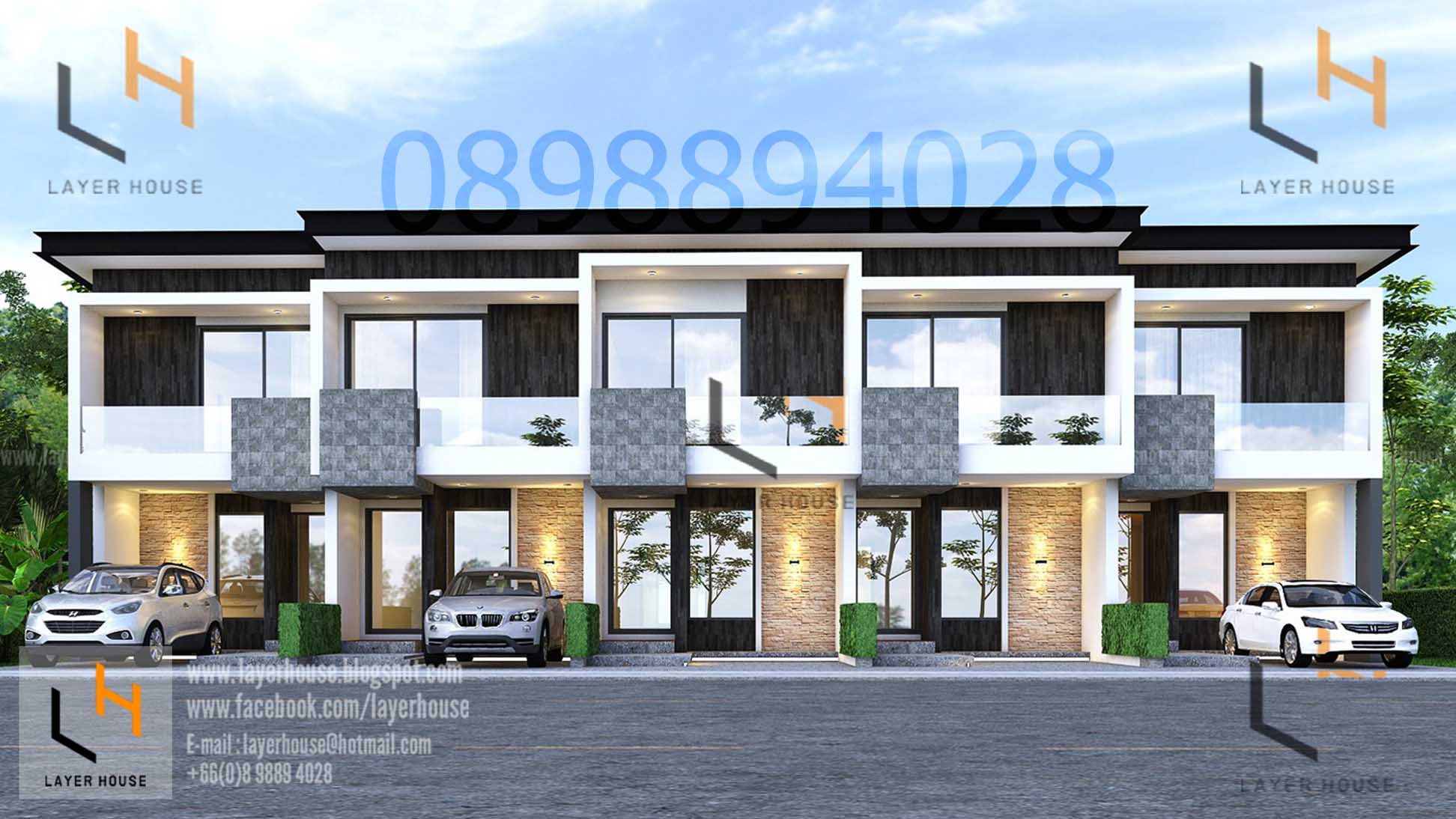 แบบทาวน์เฮาส์2ชั้น รับออกแบบใหม่หรือแบบสำเร็จพร้อมขออนุญาต รูปที่ 5