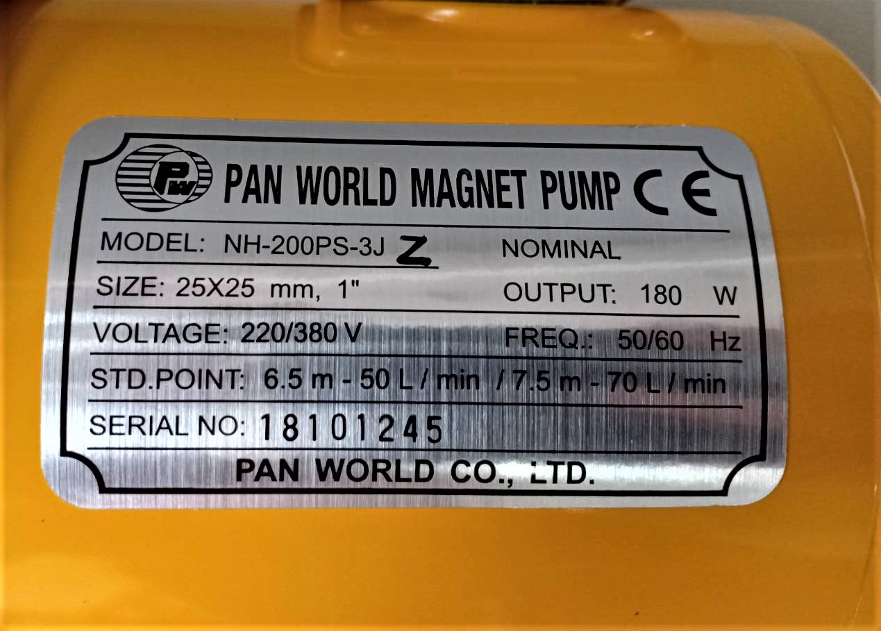 Magnetic drive pump รุ่นพิเศษ NH-200PS-z รูปที่ 4