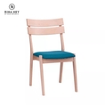 RINA HEY LENDAL เก้าอี้รับประทานอาหาร เก้าอี้ทานข้าว เก้าอี้กินข้าว เก้าอี้นั่งเล่น เก้าอี้ทำงาน เบาะผ้า ขาไม้ DINING CHAIRS W50 x D56 x H87 cm – สี ฟ้าธรรมชาติ