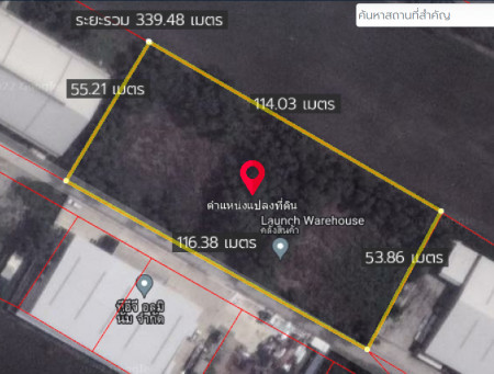 ที่ดินแบ่งขายผังสีม่วงลาย เนื้อที่ 3 ไร่ 3 งาน คลองอุดมชลจร เมืองฉะเชิงเทรา เหมาะทำโรงงาน โกดัง รูปที่ 1