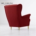 รูปย่อ MR. CARLINO: BISHOP Canvas Fabric High Back Sofa Wing Chair With Stools + FREE Chair Cushion รูปที่3