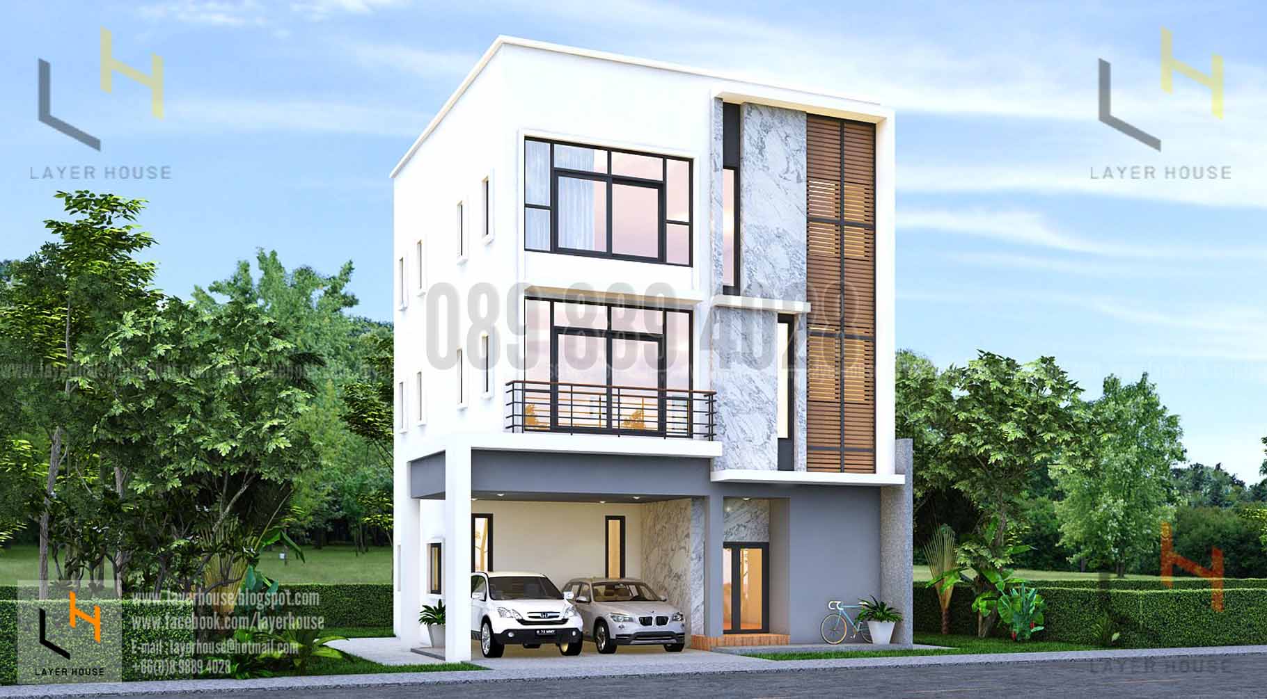 แบบทาวน์โฮม3ชั้น รับออกแบบใหม่หรือแบบสำเร็จพร้อมขออนุญาต รูปที่ 5