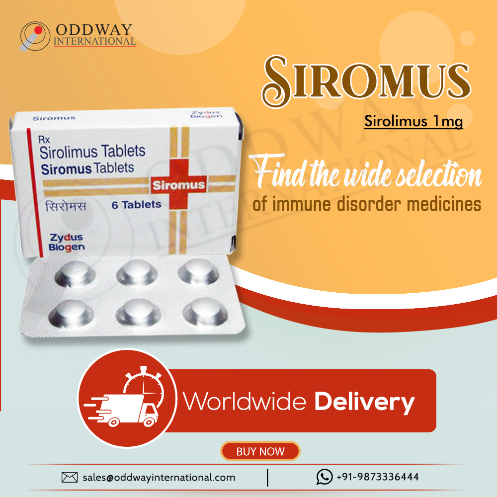 ซื้อแท็บเล็ต Zydus Sirolimus 1 มก. ออนไลน์จาก Oddway International รูปที่ 1