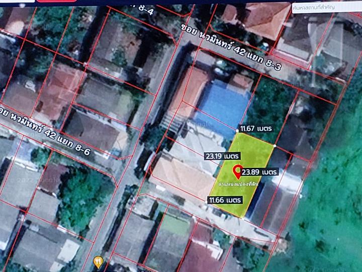 ขายที่ดิน 56 วา ถนนนวมินทร์ 42 แยก 8-5 กว้าง 11 x 21 เมตร ถมแล้ว มีรั้วรอบขอบชิด ซอย นวมินทร์ 42 แยก 8-5 แขวง คลองกุ่ม เขต บึงกุ่ม กรุงเทพมหานคร รูปที่ 2