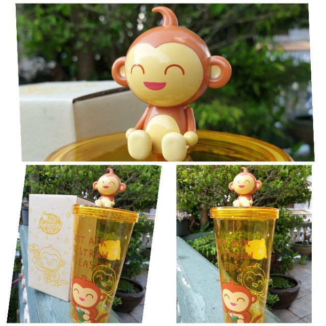 ชุดแก้วกาแฟพลาสติก amazon tumbler 3สี 3 แบบ รูปที่ 4