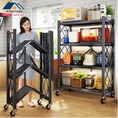 storage shelf foldable shelf no installation required Universal wheel design 4tier shelf 5tier kitchen shelf. steel shelf bookshelf