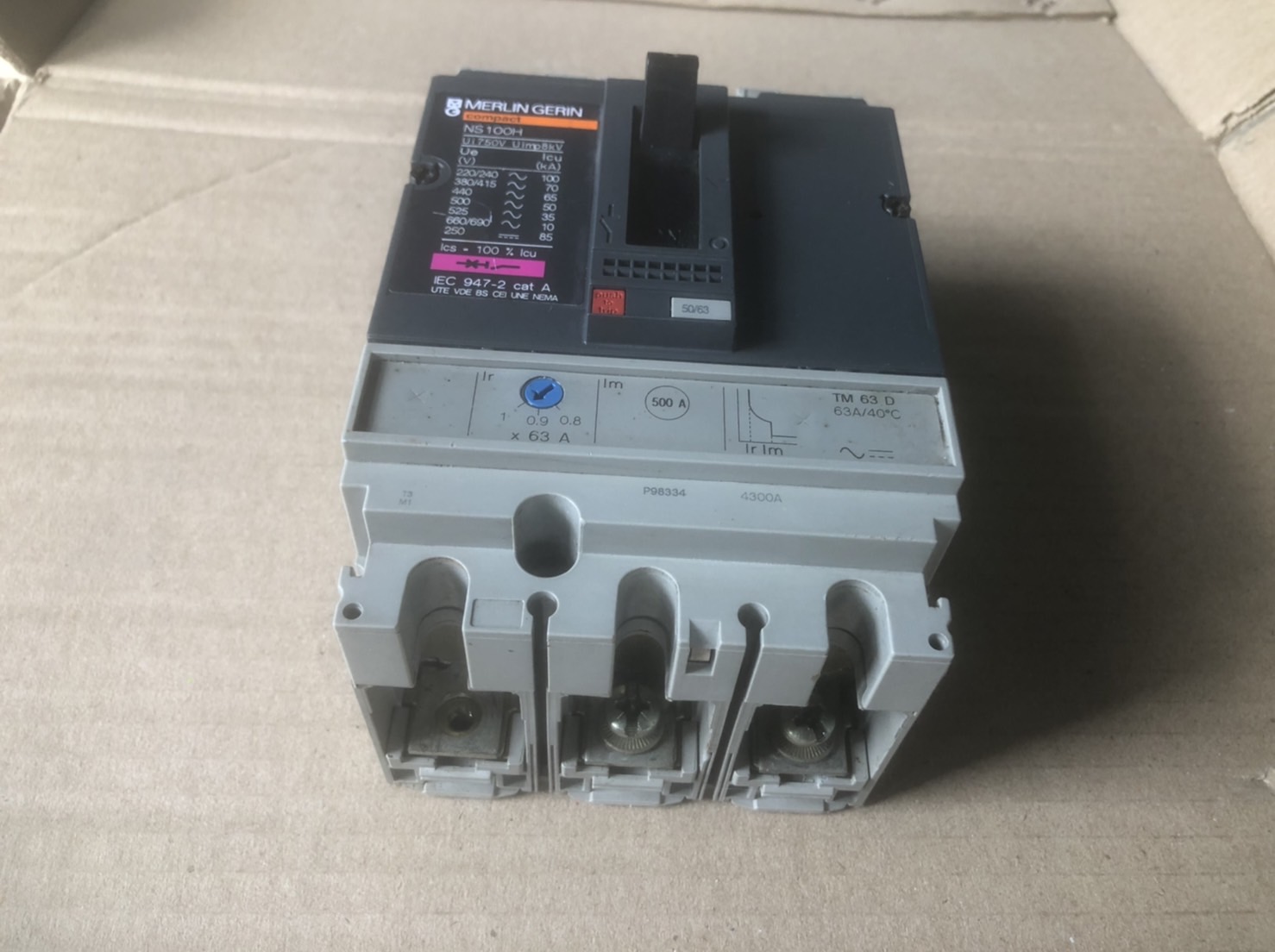 ขาย เมน เบรกเกอร์ Main Breaker Merlin Gerin รุ่น NS100H 63A แอมป์ มือสอง รูปที่ 5