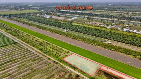 ขาย ที่ดิน ทำเลดี วิวทุ่งนาคลอง8 1 ไร่ โฉนดครุฑแดง ฟรีค่าโอนภาษี รูปที่ 4