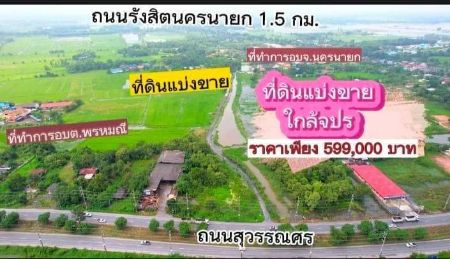 ขาย ที่ดิน ทำเลสวยใกล้เมืองใกล้ชุมชนใกล้ตลาด ใกล้แยกจปร. เมืองนครนายก 100 ตร.วา น้ำไฟพร้อม รูปที่ 1