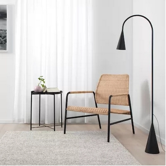 Armchair handwoven. Max. load 110 kg  Rattan steel  Anthracite รูปที่ 1