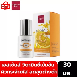 Clearance PURE CARE SUPER VIT C PLUS CONCENTRATE ESSENCE 30ml. เอสเซ้นส์ วิตามินซีเข้มข้น ผิวกระจ่างใส ลดจุดด่างดำ ผิวแลดูมีน้ำมีนวล รูปที่ 1