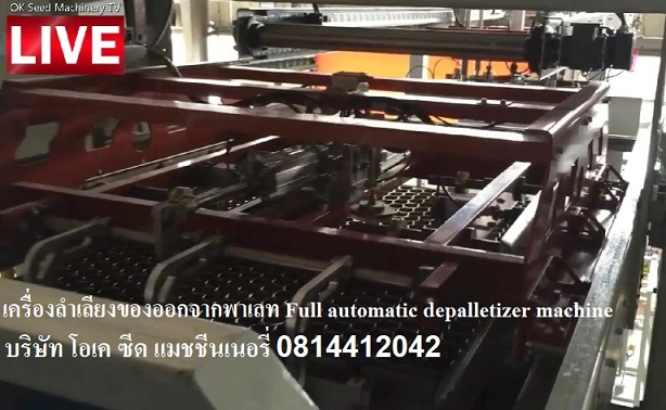 เครื่องระบบจัดเรียงขวด กระป๋อง บนพาเลท แบบอัตโนมัติ Depalletizer machine พาเลทไทเซอร์ 0814412042 รูปที่ 1