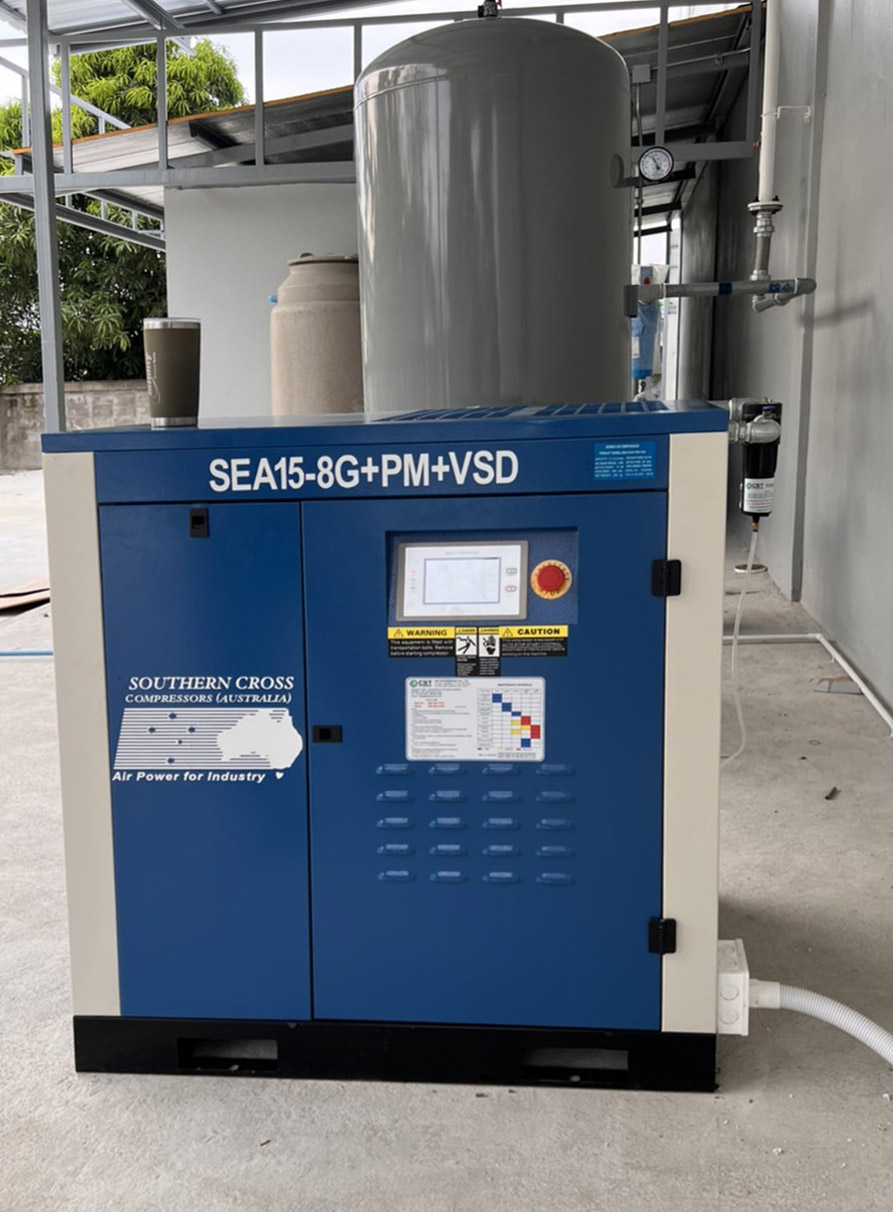 ปั้มลมสกรู 20 แรงม้าระบบอินเวอร์เตอร์ประหยัดพลังงานไฟฟ้า Screw air compressor 20 hp Inverter รูปที่ 5