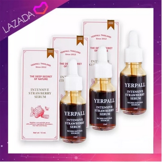 เซรั่มสตอเบอร์รี่ เยอร์พาลYerpall Straewberry Serum สูตรใหม่เข้มข้น ขนาด 15ml.เซรั่ม สตอเบอรี่ เซรั่ม Yerpall ขนาด 15 ml. 3 ขวด รูปที่ 1