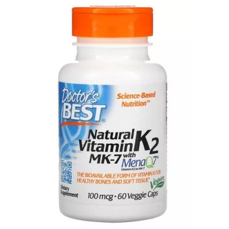 Doctor's Best Natural Vitamin K2 MK7 with MenaQ7 100 mcg  60 Veggie Caps  now Foods MK7 Vitamin K2 MK7 K2 รูปที่ 1