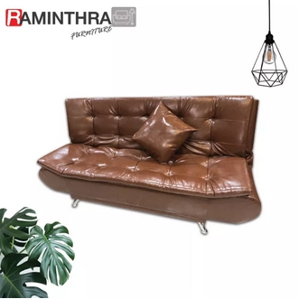 Raminthra Furniture โซฟาปรับนอน 3ที่นั่ง รุ่นบิงโก สีน้ำตาล  Sofa Bed  รูปที่ 1