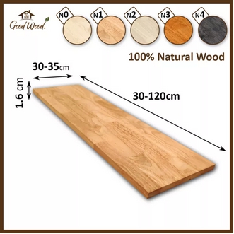 ชั้นวางของ ไม้พารา หนา 16 mm กว้าง 3035 cm. ยาว 30120 cm. AC.ต่อฟันปลาเหมาะสำหรับงาน DIY ทำชั้นวางของ ไม้หน้าโต๊ะ ชั้นวางหนังสือ ชั้นวางของเล่น รูปที่ 1