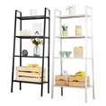 Multilayer bookshelf storage rack 4layer bookcase with metal frame simple storage shelving unit multifunction storage display rack for home and office white and black