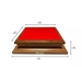 รูปย่อ ฐานรองพระ ฐานพระ ฐานลายไม้สัก พื้นกำมะหยี่สีแดง ขนาด 6x4 นิ้ว สูง 2 นิ้ว ลายไม้สัก รูปที่2