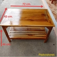โต๊ะไม้สัก 2 ชั้น เคลือบแล็กเกอร์ กว้าง 45 cm. ยาว 72 cm. สูง 46 cm. โต๊ะทำจากไม้สักทอง โต๊ะญี่ปุ่น โต๊ะวางของ ที่วางของ โต๊ะตัวเตี้ย โต๊ะปิ๊กนิก โต๊ะขนาดเล็ก โต๊ะกลาง โต๊ะตัวเตี้ยๆ โต๊ะกินข้าว โต๊ะวางทีวี โต๊ะไม้ เฟอร์นิเจอร์ไม้