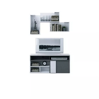 กทม. 35 วัน ส่ง SB Design Square SB FURNITURE ชุดวางทีวี TV set M รุ่น Spazz สีเทา รูปที่ 1