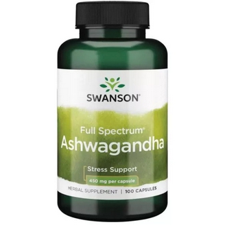 Swanson Premium Full Spectrum Ashwagandha 450 mg  100 Capsules  now foods Ashwagandha รูปที่ 1