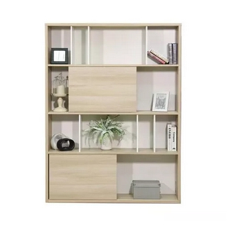 Shelving  bookcase with 4 shelves with 12 compartments 120x160x29.5 cm. Maximum load: 5 kg. per level. Wood  Sand oak color รูปที่ 1