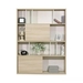 รูปย่อ Shelving  bookcase with 4 shelves with 12 compartments 120x160x29.5 cm. Maximum load: 5 kg. per level. Wood  Sand oak color รูปที่1