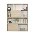 Shelving  bookcase with 4 shelves with 12 compartments 120x160x29.5 cm. Maximum load: 5 kg. per level. Wood  Sand oak color