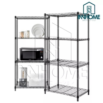 InnHome ชั้นวางของ ชั้นวาง 4 ชั้น ชั้นวางไมโครเวฟ อเนกประสงค์ รุ่น Z4 รองรับน้ำหนักได้ 120 kg ขนาด 56 x 35 x 120 cm มีให้เลือก 2สี ขาวดำ รูปที่ 3