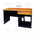 Furniture Word โต๊ะคอมพิวเตอร์แพนเทียม 120 ซม รุ่น C121 ดีไซน์สวยหรูทันสมัย สไตล์เกาหลี 1 ลิ้นชัก TOP PVC ทั้งตัว สินค้ายอดนิยมขายดี ขนาด 120x55x75 ซม